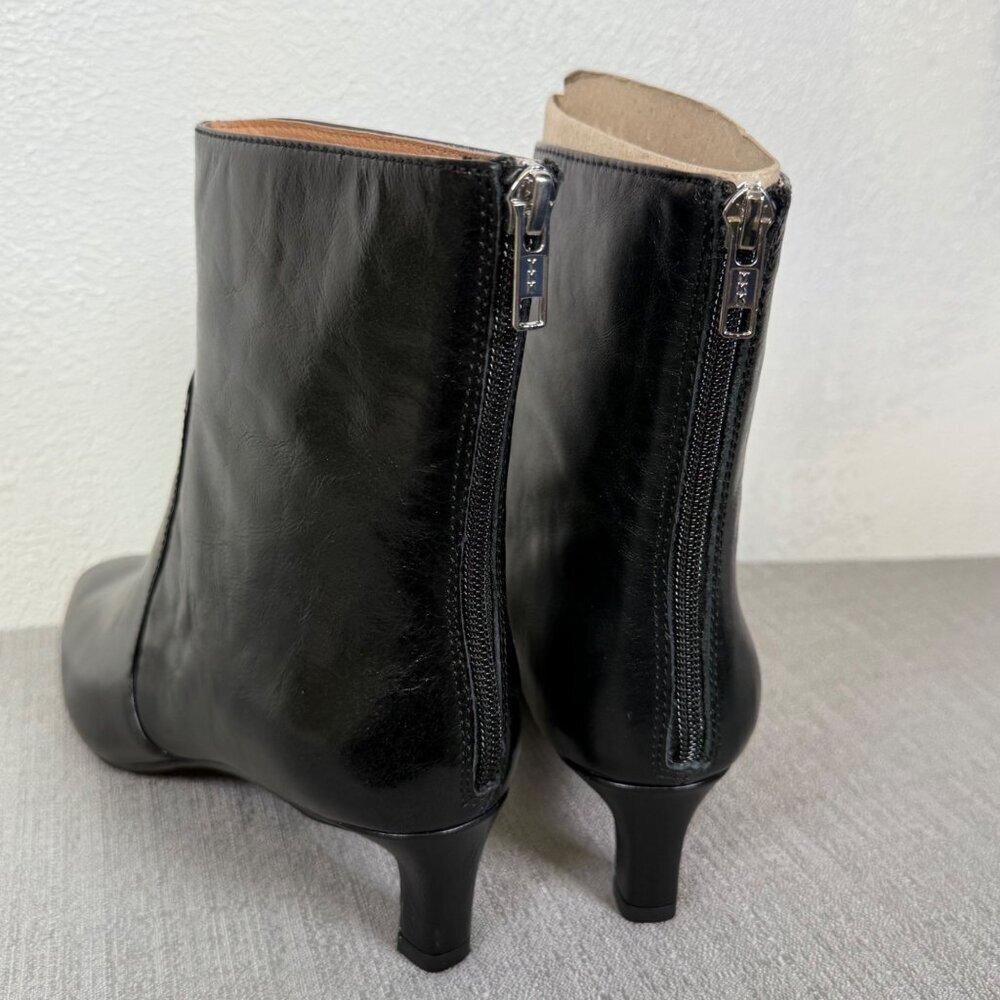 Madewell The Dimes Kitten-Heel Boot in Crinkle Leather NN026 Modern Elegance - Picture 3 of 13